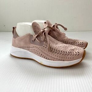 Native Apollo 2 Pink Blossom Perforated Vegan Suede Sneakers Womens US 7 EU 39